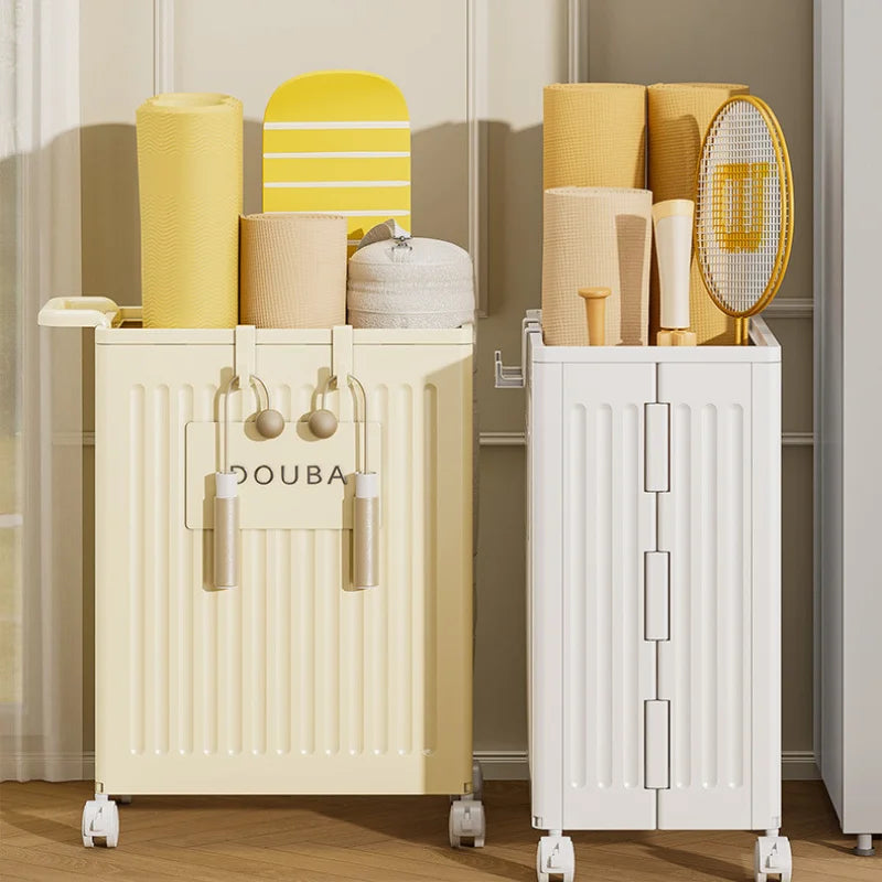 Yoga Mat and Equipment Storage With Wheels