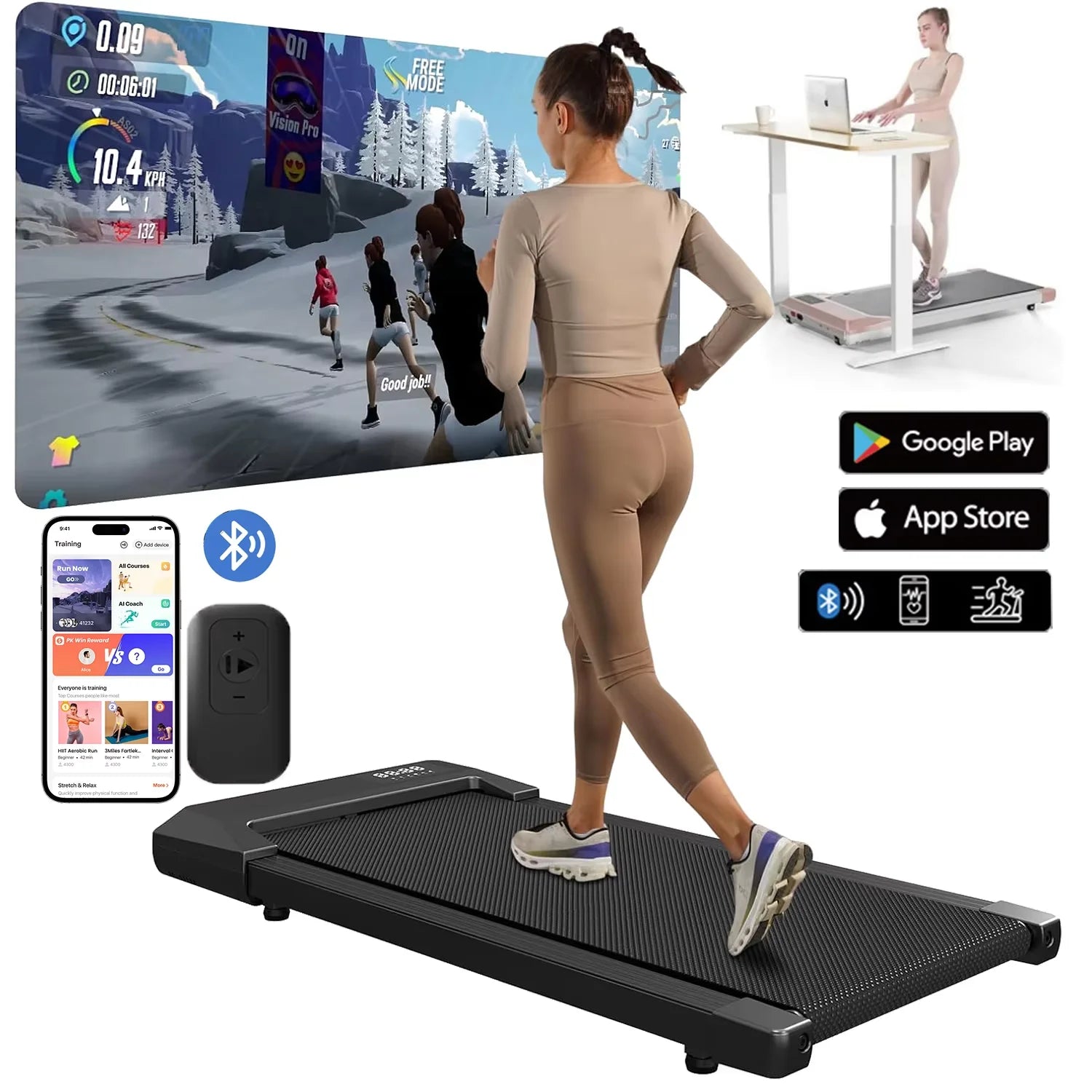 Treadmill for Home 2.5HP, LCD Digital Data Display, 300lb limit