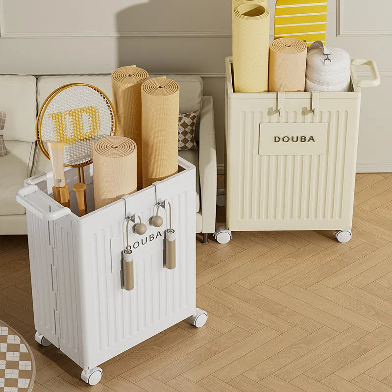 Yoga Mat and Equipment Storage With Wheels